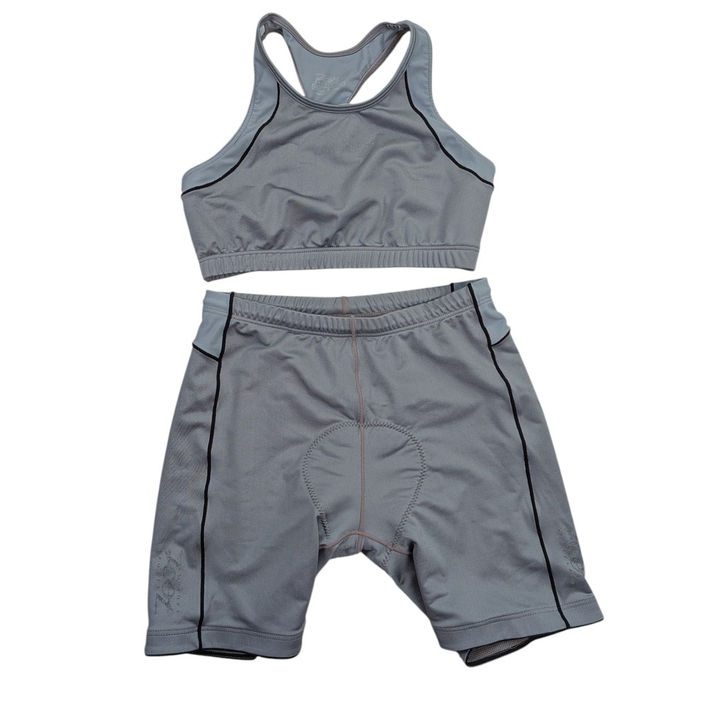Zoot Sports Cycling Bra And Biking‎ Shorts Set Size Medium Gray